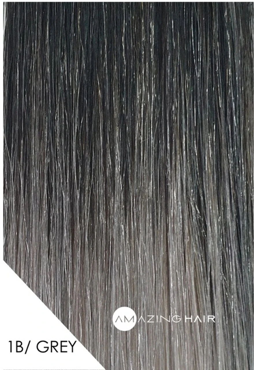 Amazing Hair Tape Extensions 10 Pieces (Quarter Head) - #1B/Grey