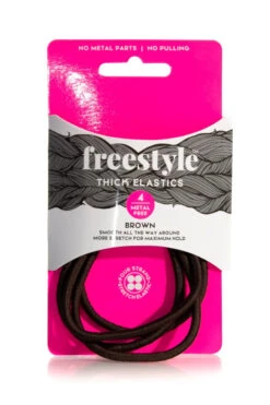 FREESTYLE Thick Elastics Metal Free Brown 4pc
