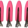 Creaseless Rubberised Clips - Pink 4 Pack
