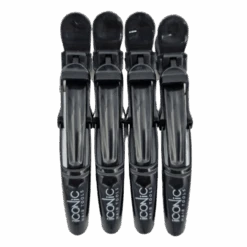 Iconic Hair Tools - Black Croc Clips 4 Pack